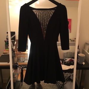 Long sleeve mesh skater dress